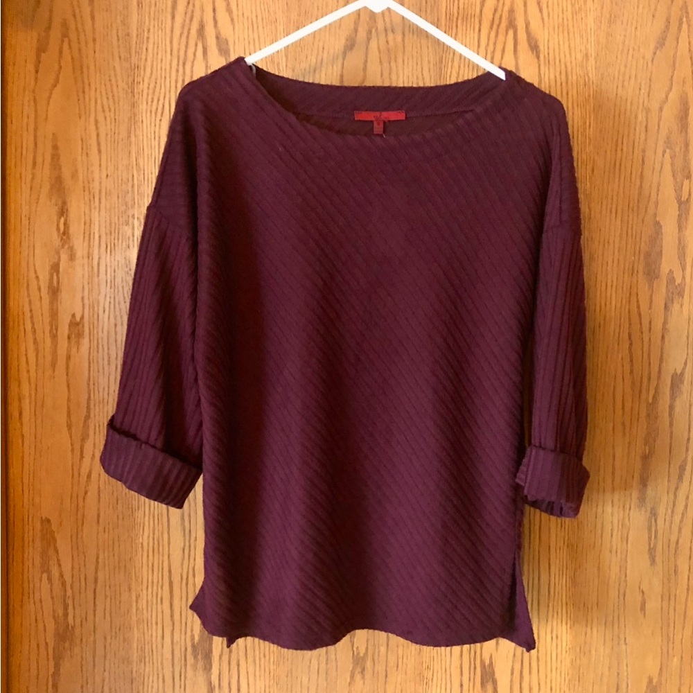 RED by BKE Buckle Maroon Ribbed Knit Sweater Size S NWT - Picture 8 of 8